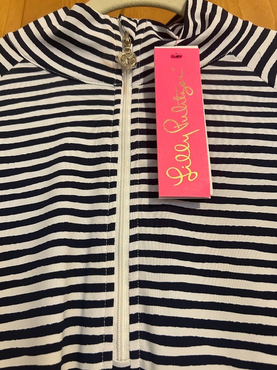 Lilly Pulitzer Tops - Lilly Pulitzer Navy and White Quarter Zip UPF50 Pullover